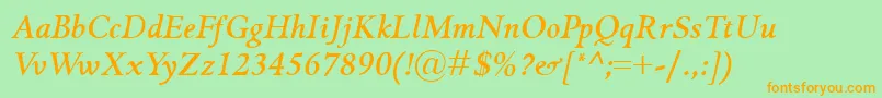 GriffoclassicoBolditalic Font – Orange Fonts on Green Background