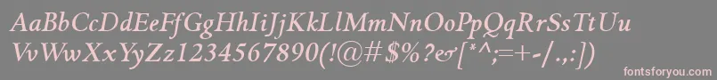GriffoclassicoBolditalic Font – Pink Fonts on Gray Background