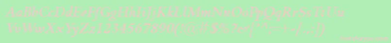 GriffoclassicoBolditalic Font – Pink Fonts on Green Background