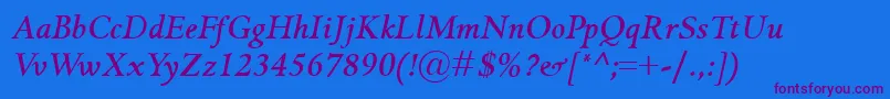 GriffoclassicoBolditalic Font – Purple Fonts on Blue Background