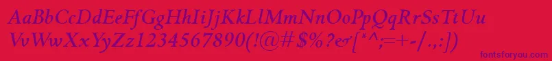 fuente GriffoclassicoBolditalic – Fuentes Moradas Sobre Fondo Rojo