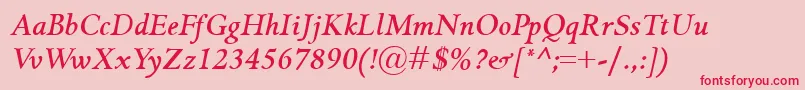 GriffoclassicoBolditalic-Schriftart – Rote Schriften auf rosa Hintergrund