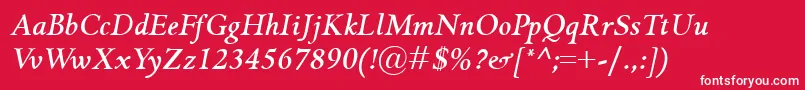 GriffoclassicoBolditalic Font – White Fonts on Red Background
