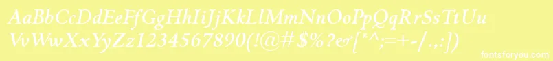 GriffoclassicoBolditalic Font – White Fonts on Yellow Background