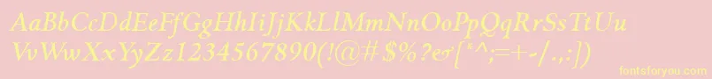 GriffoclassicoBolditalic Font – Yellow Fonts on Pink Background