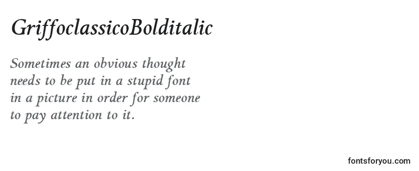 Review of the GriffoclassicoBolditalic Font
