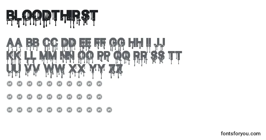 A fonte BloodThirst – alfabeto, números, caracteres especiais