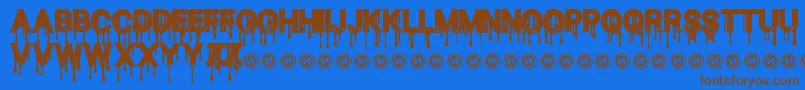 BloodThirst Font – Brown Fonts on Blue Background