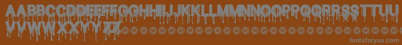 Więcej informacji o czcionce BloodThirst Czcionka BloodThirst – szare czcionki na brązowym tle