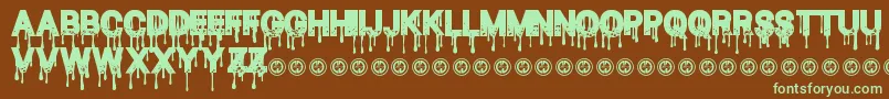 BloodThirst Font – Green Fonts on Brown Background