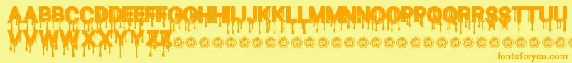 BloodThirst Font – Orange Fonts on Yellow Background