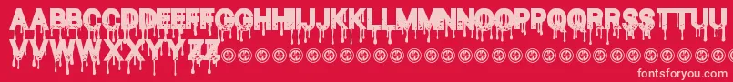 Czcionka BloodThirst – różowe czcionki na czerwonym tle