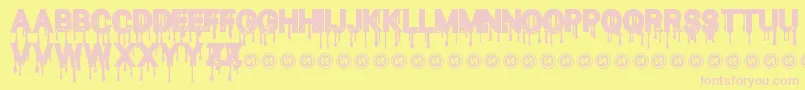 BloodThirst Font – Pink Fonts on Yellow Background