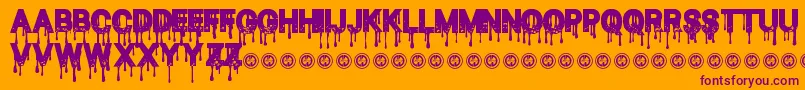 BloodThirst Font – Purple Fonts on Orange Background