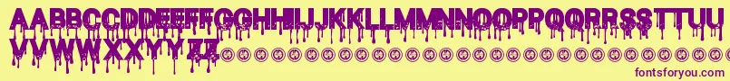 BloodThirst Font – Purple Fonts on Yellow Background