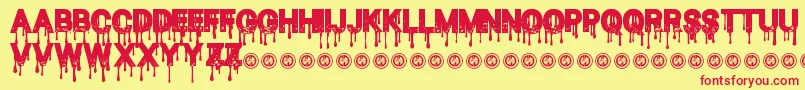 BloodThirst Font – Red Fonts on Yellow Background