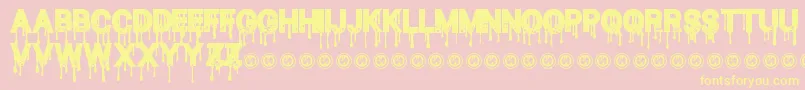 BloodThirst Font – Yellow Fonts on Pink Background