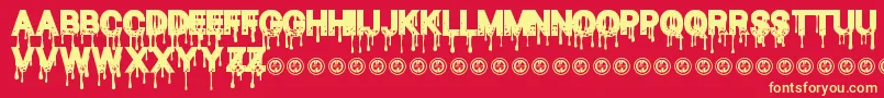 BloodThirst Font – Yellow Fonts on Red Background