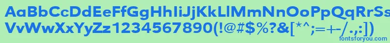 Urwgrotesktmedextwid Font – Blue Fonts on Green Background