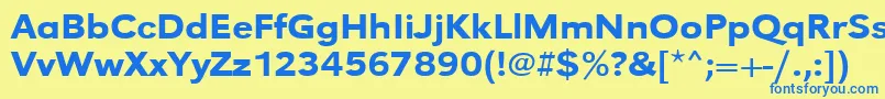 Urwgrotesktmedextwid Font – Blue Fonts on Yellow Background