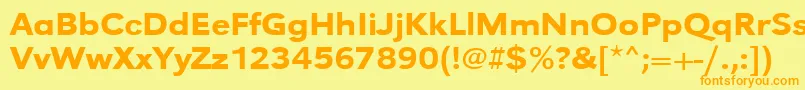 Urwgrotesktmedextwid Font – Orange Fonts on Yellow Background