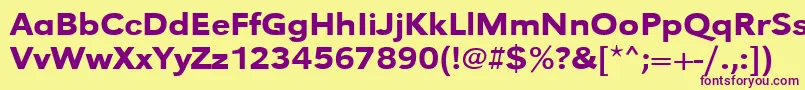 Urwgrotesktmedextwid Font – Purple Fonts on Yellow Background