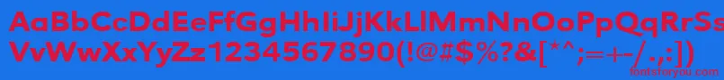 Urwgrotesktmedextwid Font – Red Fonts on Blue Background