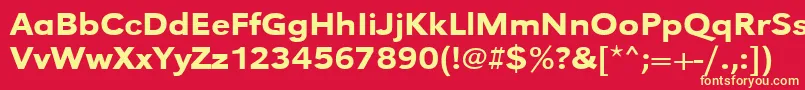 Urwgrotesktmedextwid Font – Yellow Fonts on Red Background