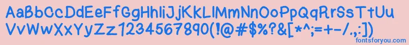 KasukiHandNormal Font – Blue Fonts on Pink Background