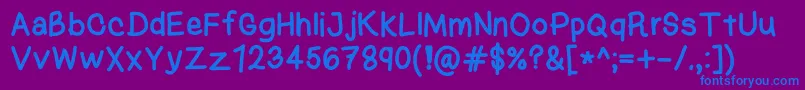 フォントKasukiHandNormal – 紫色の背景に青い文字