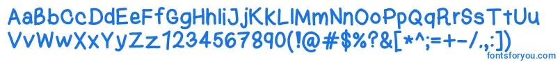 KasukiHandNormal Font – Blue Fonts on White Background