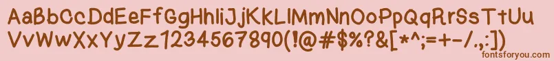 KasukiHandNormal Font – Brown Fonts on Pink Background