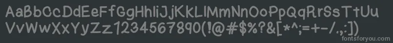 KasukiHandNormal-fontti – harmaat kirjasimet mustalla taustalla