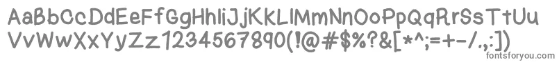 KasukiHandNormal-Schriftart – Graue Schriften auf weißem Hintergrund