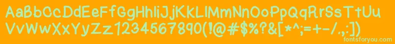 KasukiHandNormal Font – Green Fonts on Orange Background