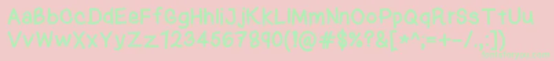 KasukiHandNormal-Schriftart – Grüne Schriften auf rosa Hintergrund