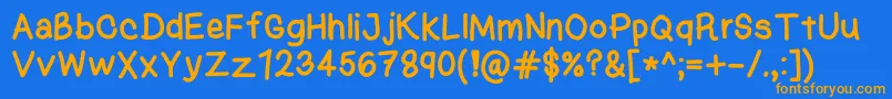 KasukiHandNormal Font – Orange Fonts on Blue Background