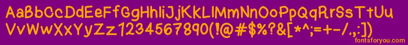 フォントKasukiHandNormal – 紫色の背景にオレンジのフォント