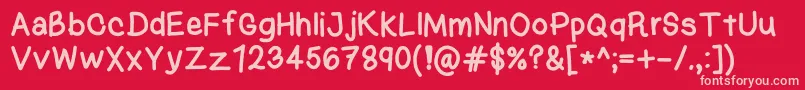 KasukiHandNormal Font – Pink Fonts on Red Background