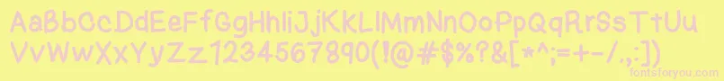 フォントKasukiHandNormal – ピンクのフォント、黄色の背景