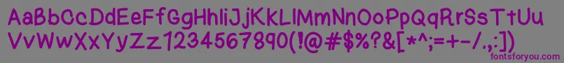 KasukiHandNormal Font – Purple Fonts on Gray Background