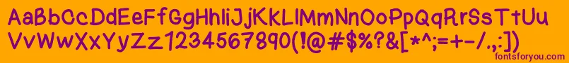 KasukiHandNormal Font – Purple Fonts on Orange Background