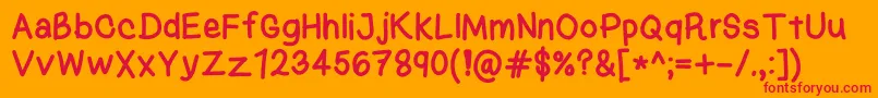 KasukiHandNormal Font – Red Fonts on Orange Background