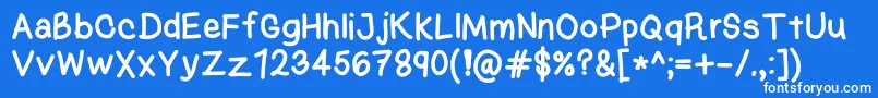 KasukiHandNormal Font – White Fonts on Blue Background