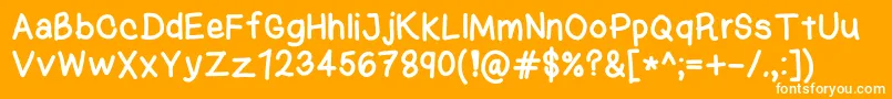 KasukiHandNormal Font – White Fonts on Orange Background