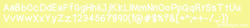 KasukiHandNormal Font – White Fonts on Yellow Background