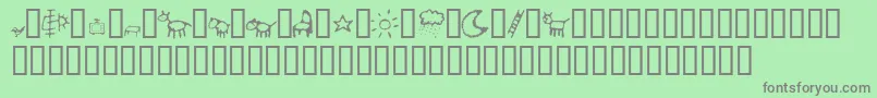 CrayonKids2 Font – Gray Fonts on Green Background