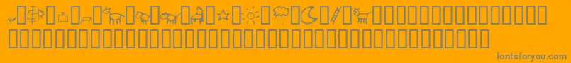 CrayonKids2 Font – Gray Fonts on Orange Background