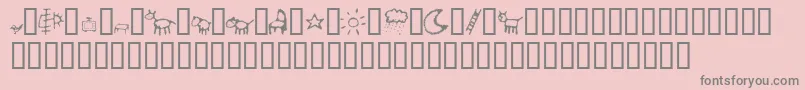 CrayonKids2-Schriftart – Graue Schriften auf rosa Hintergrund