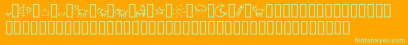 fuente CrayonKids2 – Fuentes Verdes Sobre Fondo Naranja